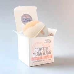 Grapefruit Ylang Ylang Bath Bomb Made with Essential Oils, 2.5