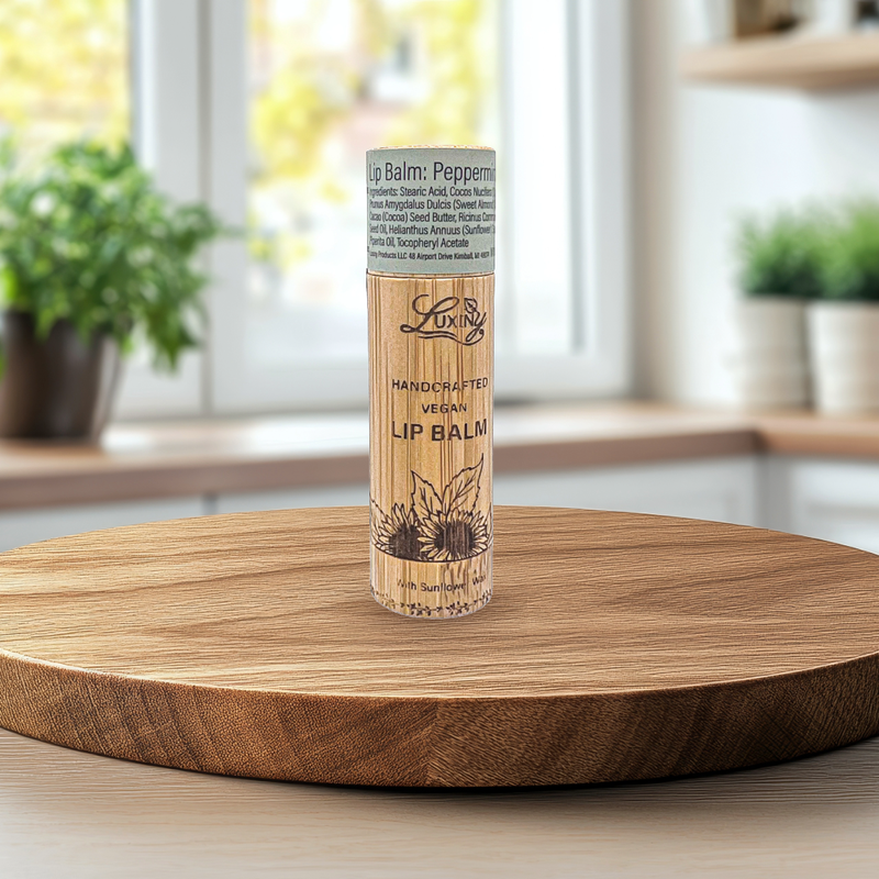 Peppermint Vegan Lip Balm – Sustainable Bamboo Twist-Up Tube