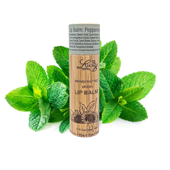 Peppermint Vegan Lip Balm – Sustainable Bamboo Twist-Up Tube