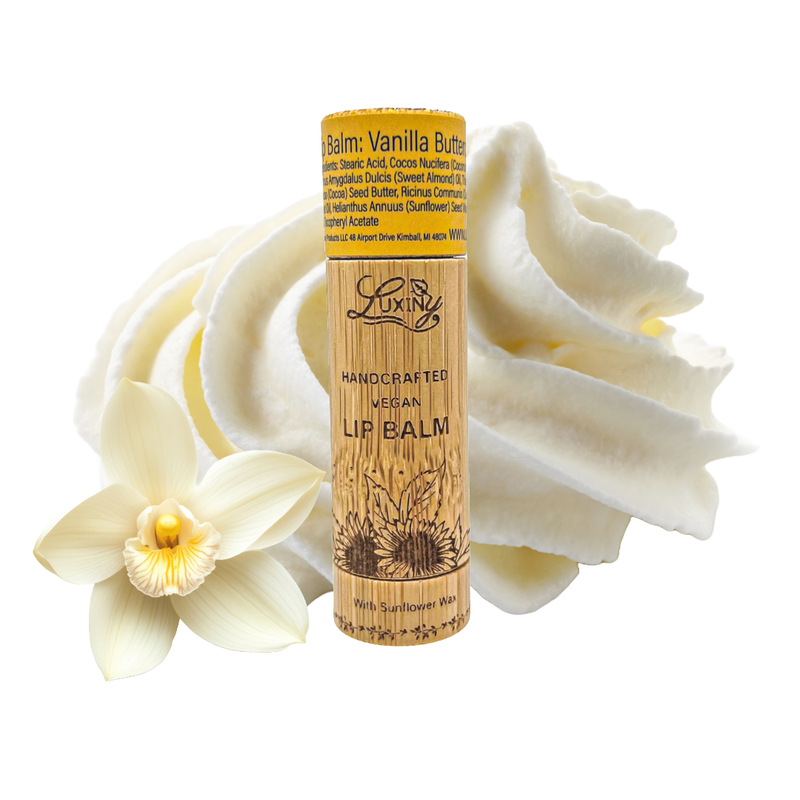 Vanilla Buttercream Vegan Lip Balm – Sustainable Bamboo Twist-Up Tube
