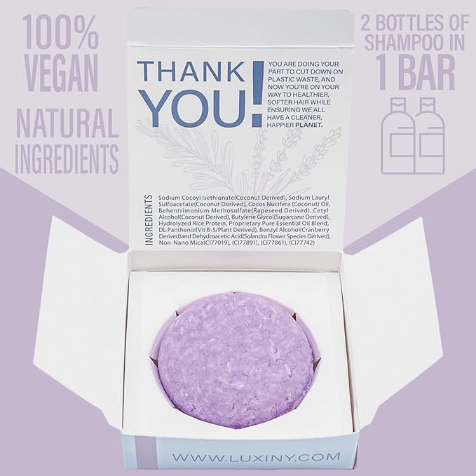 Handcrafted Rosemary Lavender Shampoo Bar, designed to add volume and promote healthy hair with natural ingredients