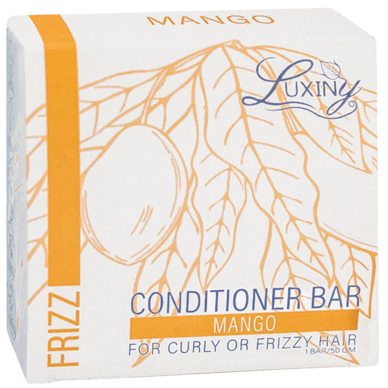 Handcrafted Mango Conditioner Bar, enriched with mango butter to tame frizz and define curls for soft, nourished hair