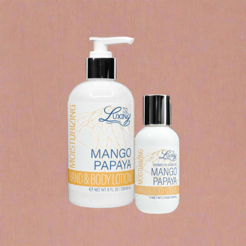 Mango Papaya Silky Hand & Body Lotion (Two Pack - one 8 oz and one 2 oz)