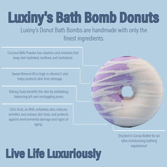 www.luxiny.com, luxiny, bath bomb donut, bath bomb doughnut, black raspberry vanilla, bath bomb donut