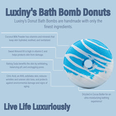 www.luxiny.com, luxiny, bath bomb donut, bath bomb doughnut, blueberry muffin, bath bomb donut