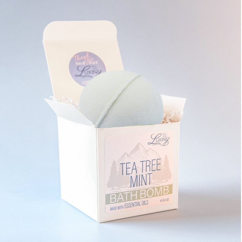 Bath Bomb | Tea Tree Mint | Bath Bombs Made with Essential Oils | 2.5" Round