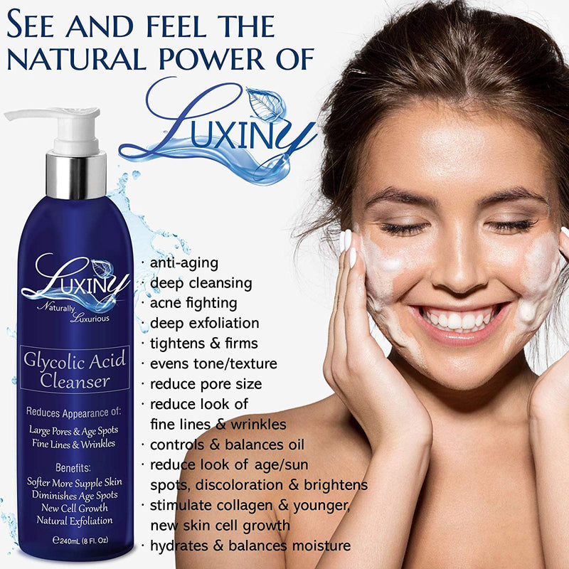 Luxiny's Exfoliating Facial Cleanser with Glycolic Acid and Aloe Vera